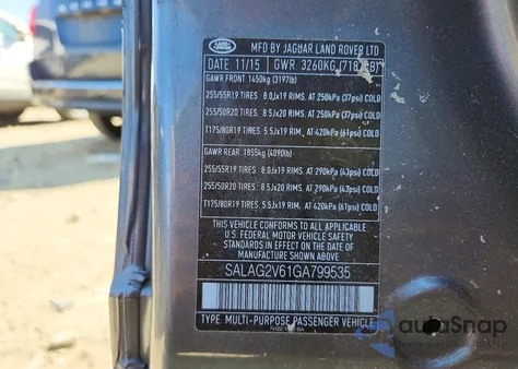 2016 Land Rover Lr4 Hse z USA, uszkodzony, nr VIN SALAG2V61GA799535